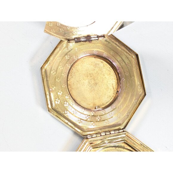 1920s Baby Blue Guilloche Enamel Compact, Fancy powder, rouge & mirror compact, - Picture 11 of 16